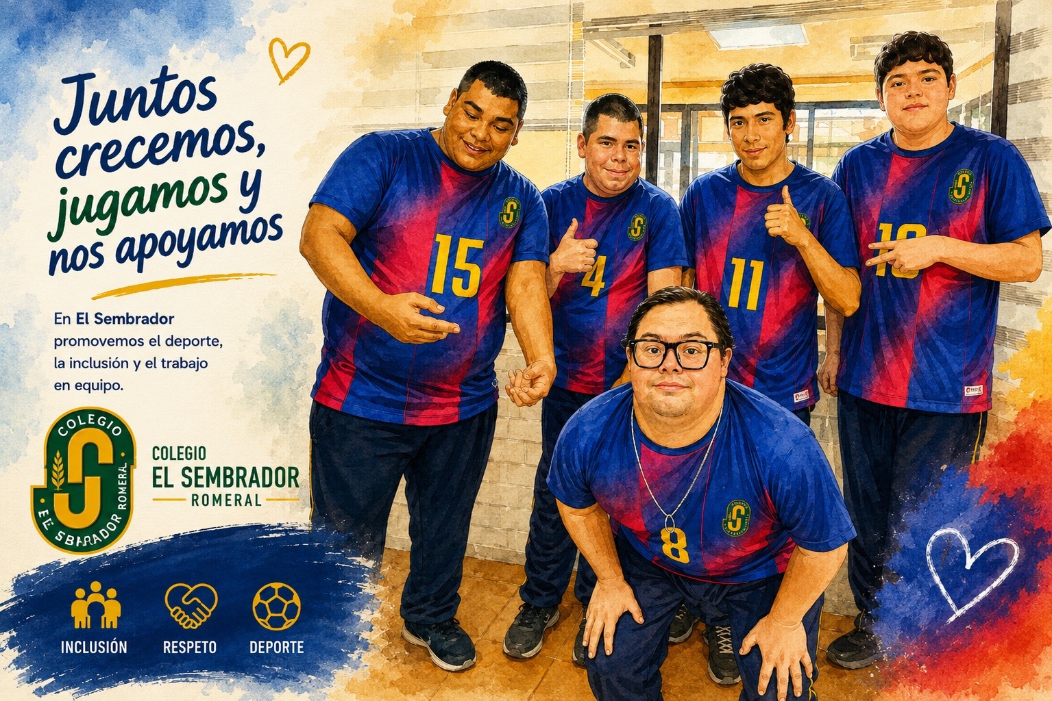 Estudiantes del Colegio El Sembrador promoviendo deporte, inclusión y trabajo en equipo